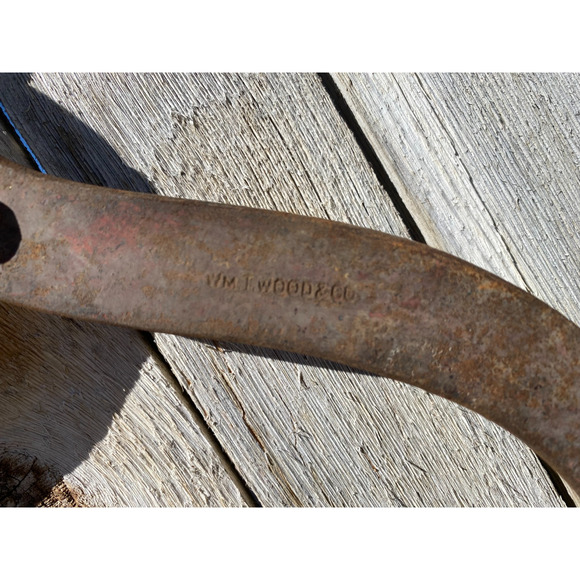 Antique WMT William T Wood & Co Ice Tool Lowering Tongs Arlington MA 1845-1905 - Picture 6 of 8